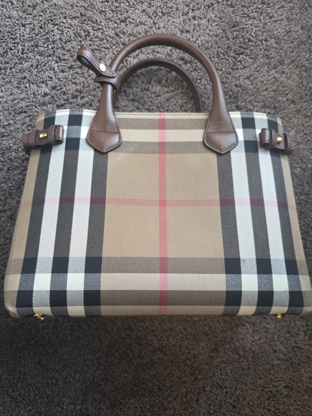 Authentic Burberry Housecheck Top-Handle Tote